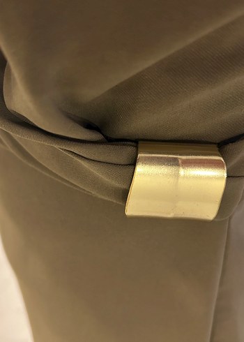 Kadın Kolsuz Uzun Haki Elbise - Görsel 6