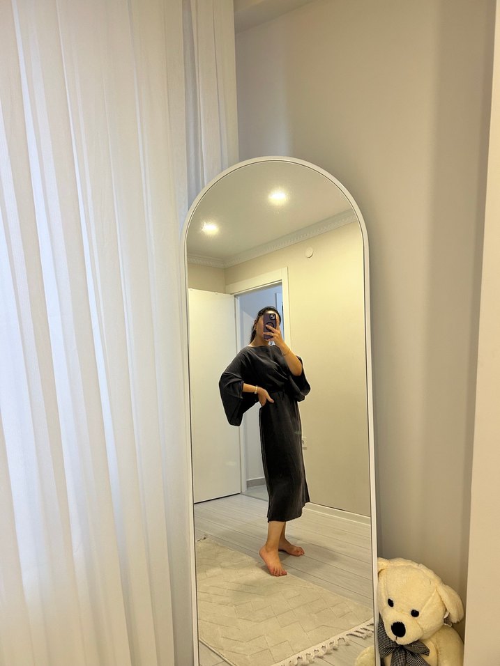 Antrasit Kadın Uzun Elbise - Görsel 3