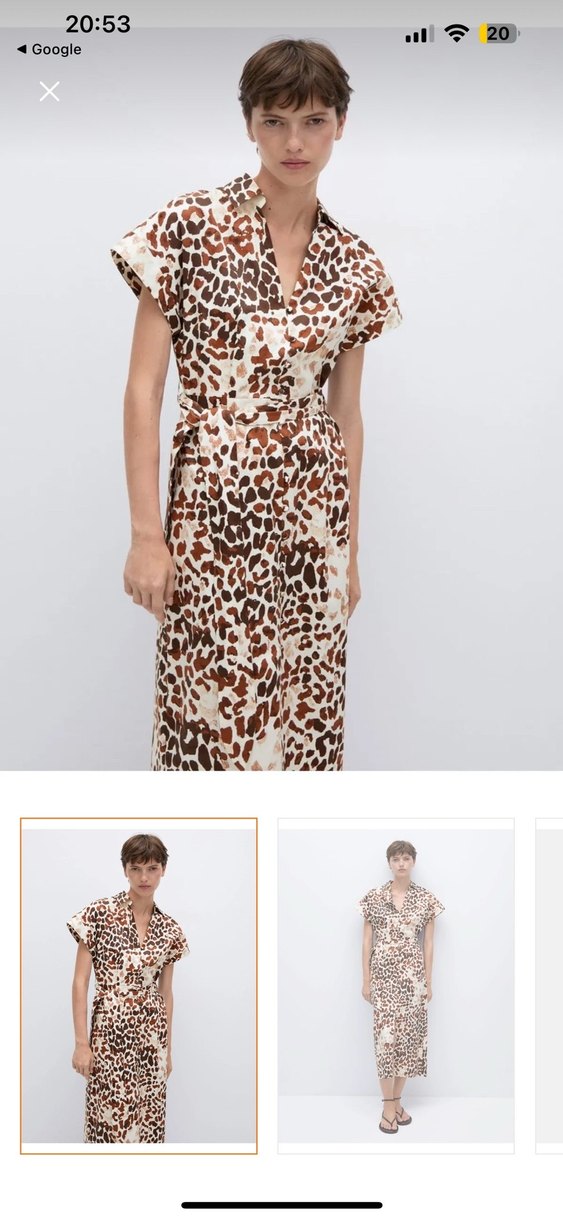 Mango Leopar Desenli Bej Midi Elbise - Görsel 3