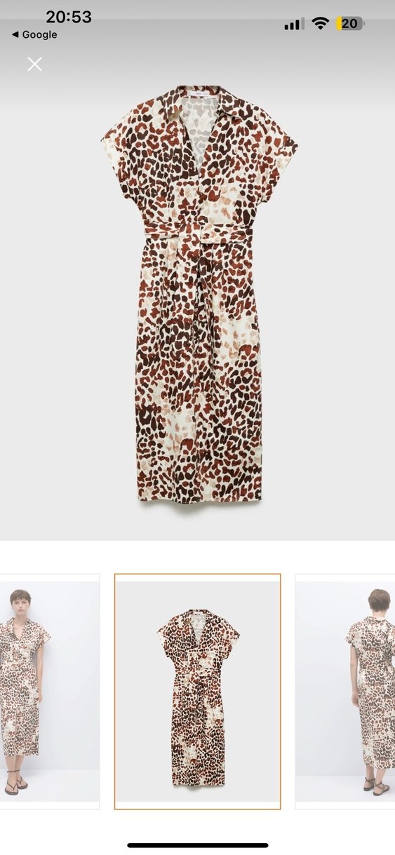 Mango Leopar Desenli Bej Midi Elbise - Görsel 2