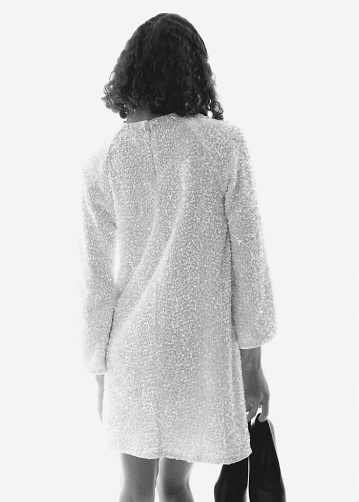 H&M beyaz pullu elbise - Görsel 2