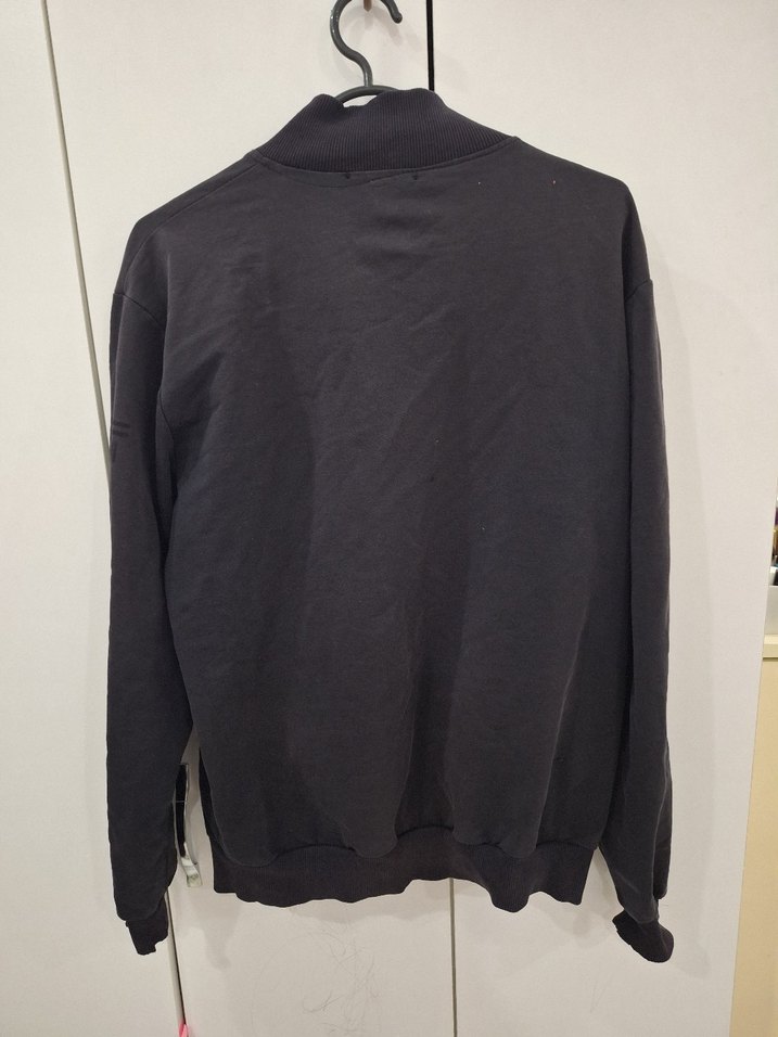 Fermuarlı Siyah Erkek Sweatshirt - Görsel 4