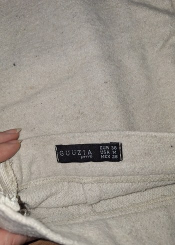 Bej Kadın Keten Mini Etek - Görsel 3