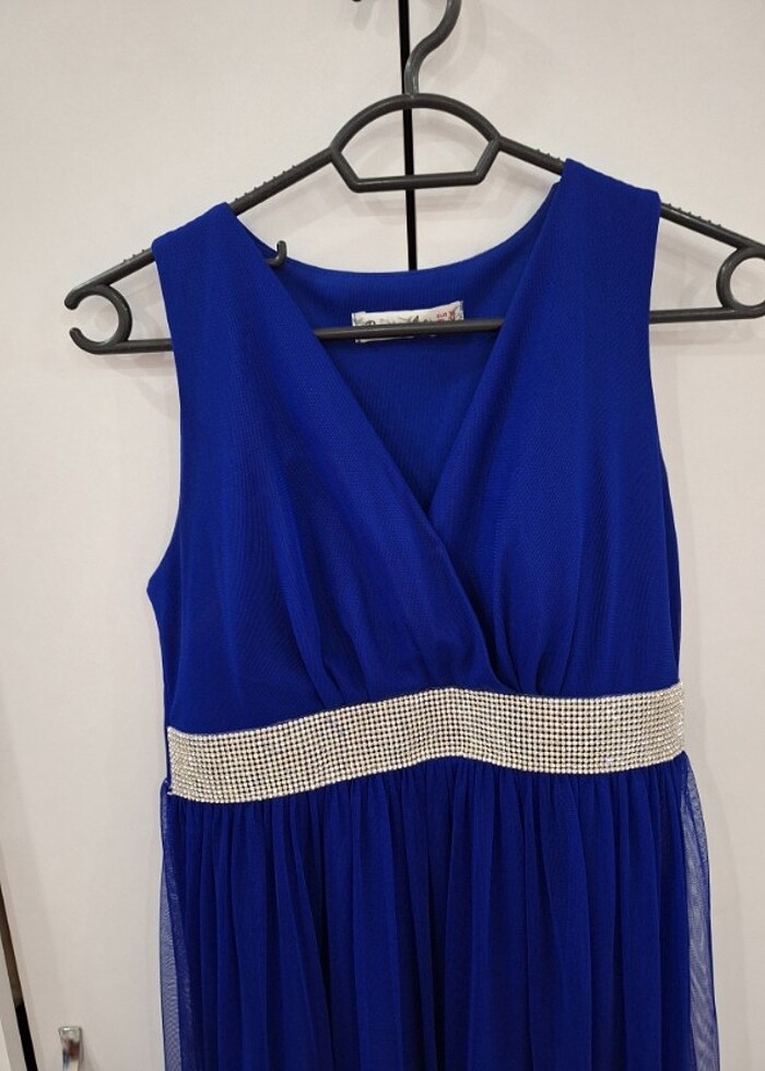 Mavi taşlı abiye - Görsel 2