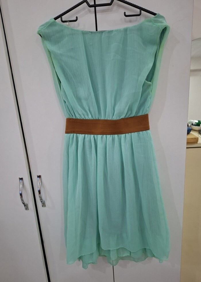Turkuaz kısa elbise  - Görsel 2