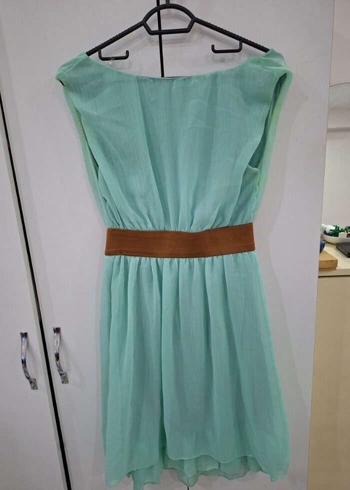 Turkuaz kısa elbise  - Görsel 3