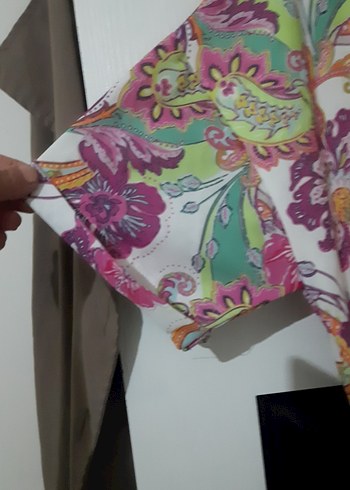 m Beden Düğmeli Bohem Desenli Mini elbise