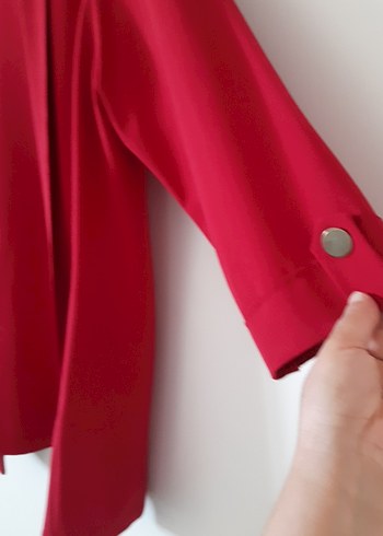 On Fashion Koyu Kırmızı Midi Kadın bleyzir