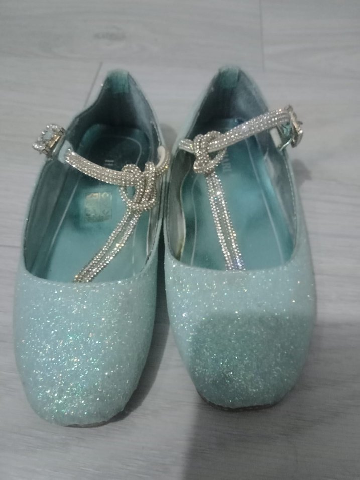 Kız Çocuk Turkuaz Tokalı Babet Ayakkabı - Görsel 3