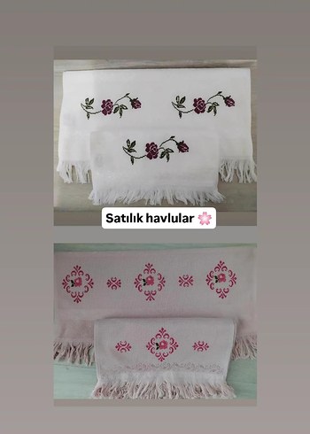 İşlemeli Beyaz Mutfak Havluları