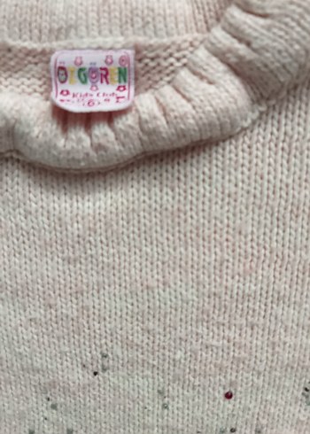 pembe Nakışlı Örgü Kız Kazak üçlü - Görsel 11