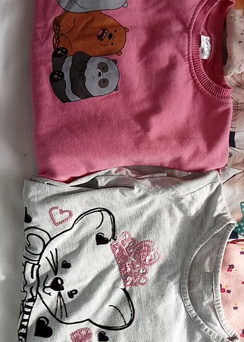 Kız Çocuk Uzun Kollu Pamuklu Baskılı Tişört - Görsel 2