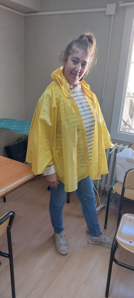 Sarı Kadın Midi Boy Salaş Yağmurluk - Görsel 5