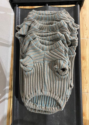 Gri Triko Boğazlı Kolsuz köpek Body - Görsel 3