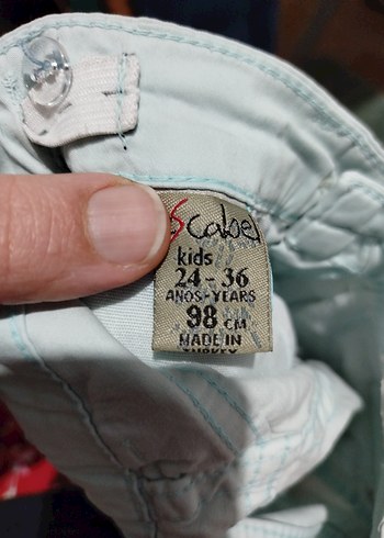 beyaz ve mavi iki adet  92/98 cm kız çocuk şortları - Görsel 2