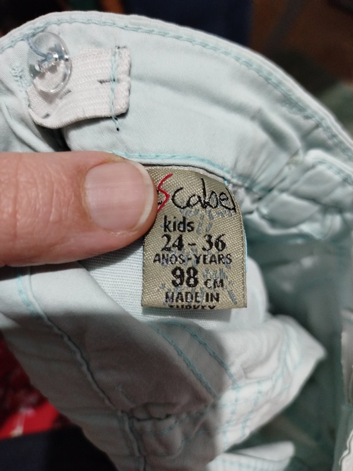 beyaz ve mavi iki adet  92/98 cm kız çocuk şortları - Görsel 2