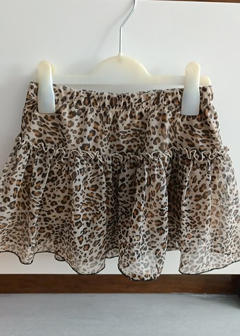 Leopar Desenli kız çocuk tül Etek