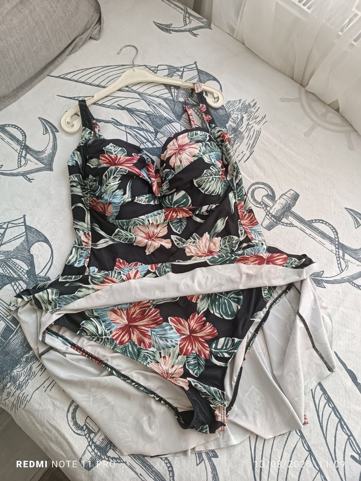 Çiçek Desenli Bohem Mini Mayo - Görsel 4