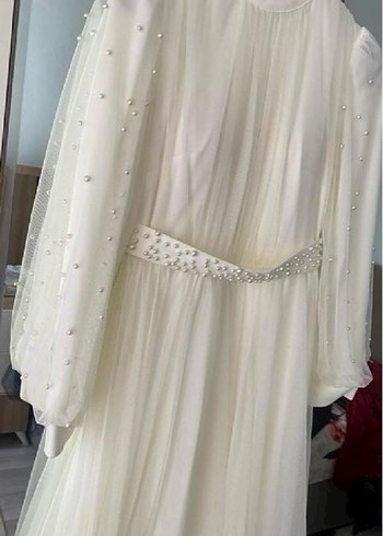 Uzun Kollu Bohem Beyaz Vintage Gelinlik - Görsel 3