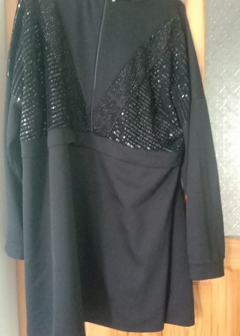 xl Beden siyah Renk Siyah, Uzun Kollu, Yüksek Yakalı Uzun Tunik