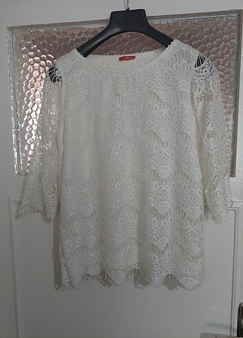 xxl Beden beyaz Renk LC WAİKİKİ KIRIK BEYAZ DANTELLİ BLUZ