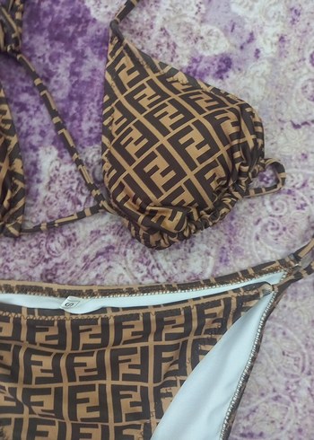 s Beden Kadın Kahverengi Bağcıklı Bikini Takımı