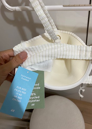 l Beden beyaz Renk Beyaz H&M Bikini Üstü