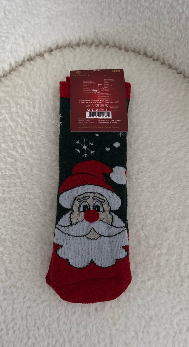 Çocuk Nakışlı Kırmızı Polar Çorap - Görsel 3