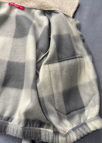 Gri-beyaz  Kareli Düğmeli gömlek Ceket - Görsel 8