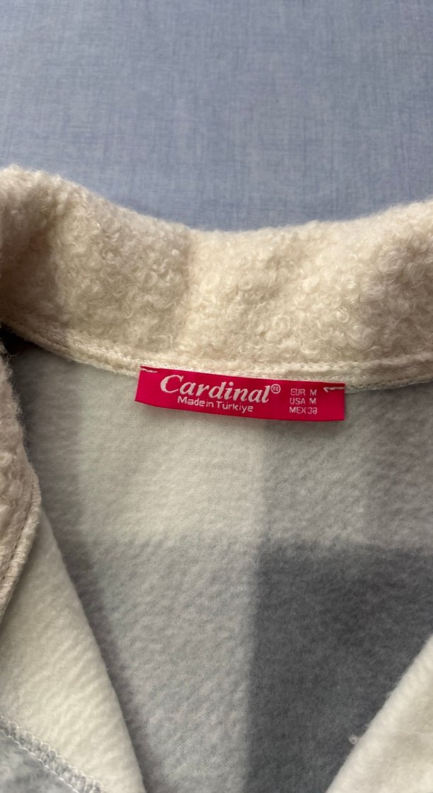 Gri-beyaz  Kareli Düğmeli gömlek Ceket - Görsel 5