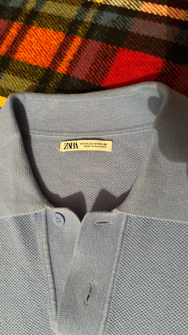 Mavi Kısa Kollu Polo Yaka Erkek Tişört - Görsel 2