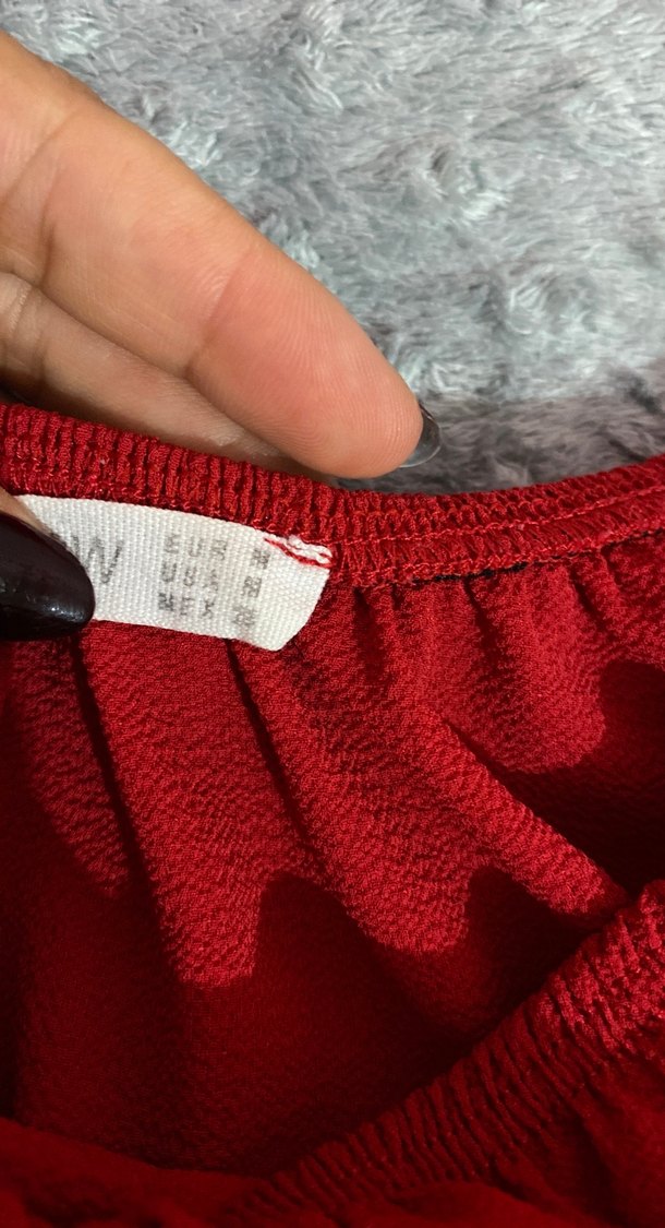 Kırmızı Fırfırlı Bohem Nakışlı Bluz - Görsel 5