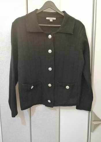 Armine Düğmeli Siyah Kadın Hırka ve Etek takım - Görsel 3