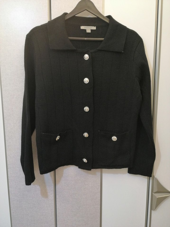 Armine Düğmeli Siyah Kadın Hırka ve Etek takım - Görsel 2