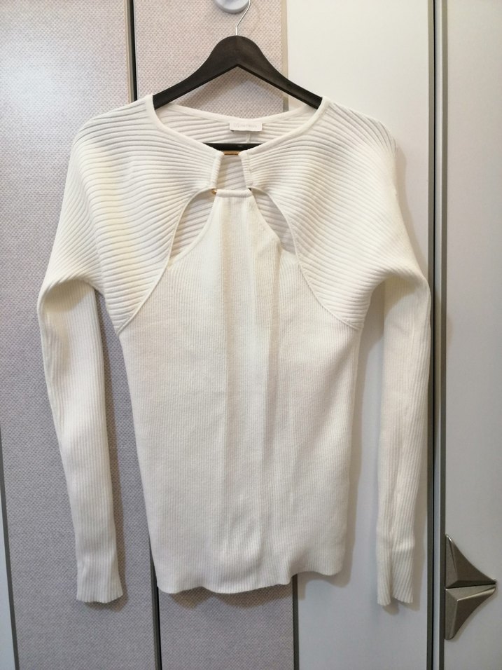 Network Beyaz Kadın Triko Bisiklet Yaka Kazak - Görsel 2