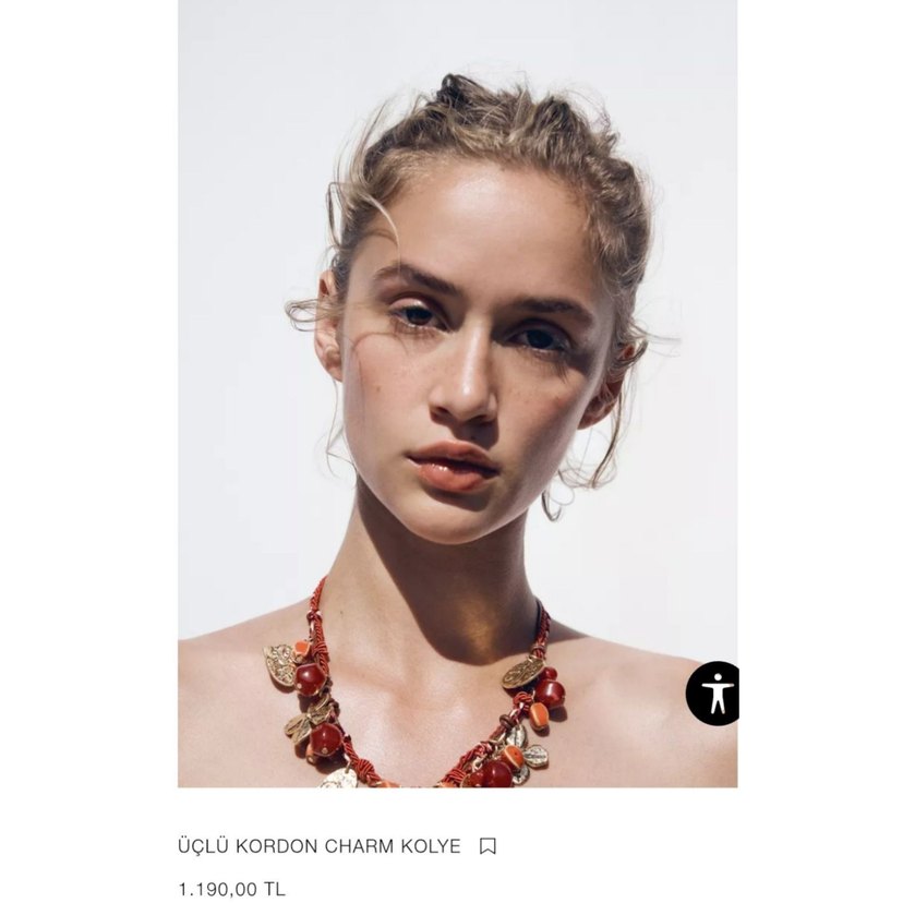 Orjinal Zara Bordo Boncuklu Bohem Uzun Kolye - Görsel 2