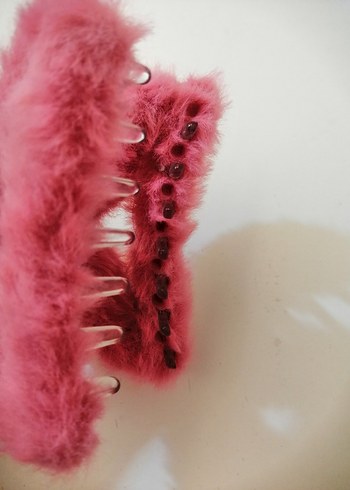 Pembe Tüylü Bohem Kadın Saç Tokası - Görsel 7