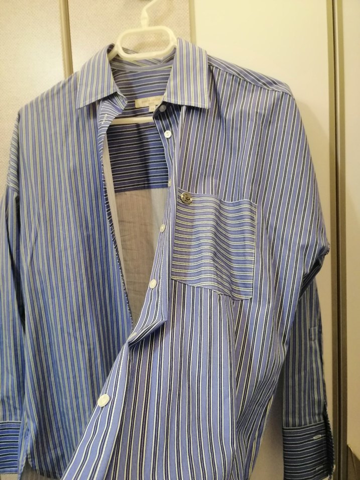 Pier Cardin Mavi Çizgili Kadın Uzun Kollu Gömlek - Görsel 4