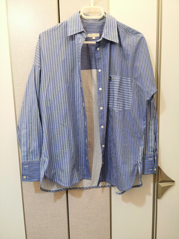 Pier Cardin Mavi Çizgili Kadın Uzun Kollu Gömlek - Görsel 2