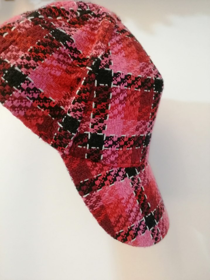 Koton pembe Ekose Desenli Kadın Örgü Şapka - Görsel 2