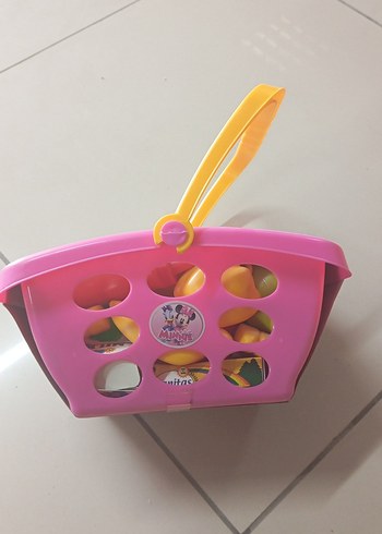 Diğer Renkli Minnie Temalı Küçük Market Sepeti