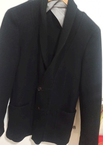 Blazer ceket Düğmeli Siyah Yün unisex Ceket - Görsel 4