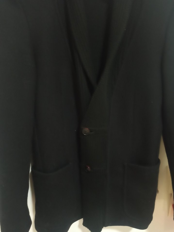 Blazer ceket Düğmeli Siyah Yün unisex Ceket - Görsel 2