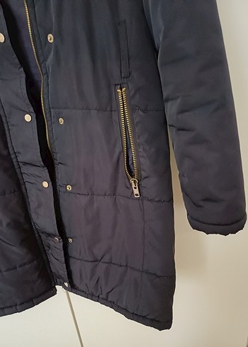 bigdart Kemerli Lacivert Midi Kadın Mont - Görsel 7