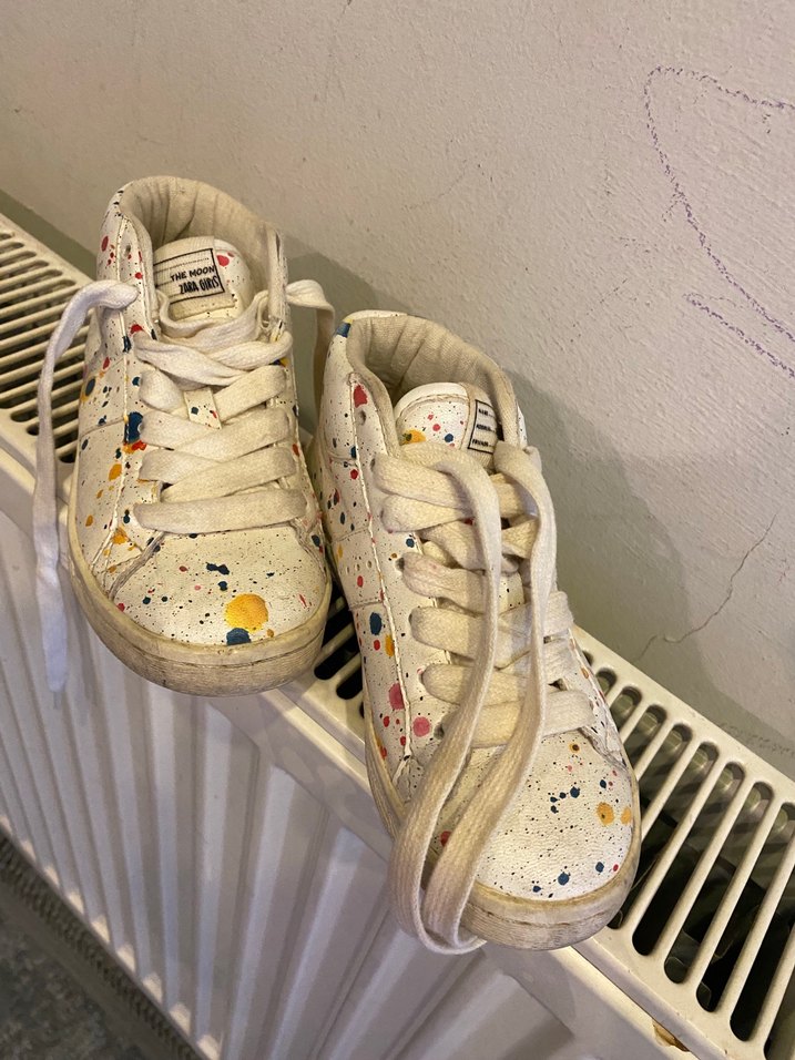 Renkli Bağcıklı Beyaz Kadın Spor kız çocuk ayakkabısı - Görsel 3