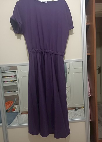 Mor Salaş midi Elbise