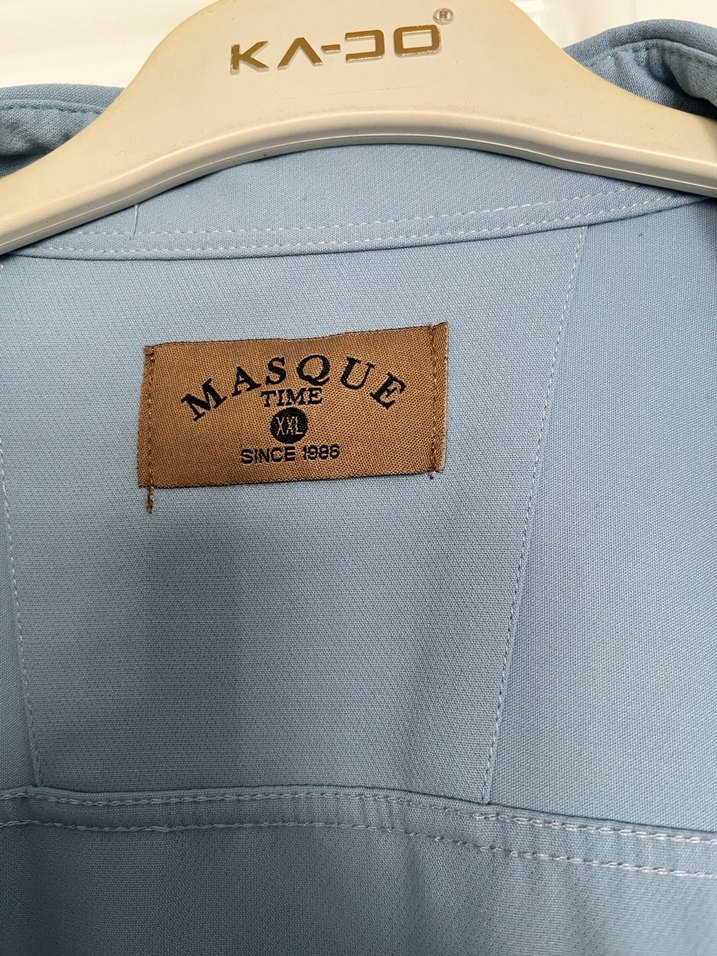 Mavi Uzun Kollu Düğmeli Kadın Denim Gömlek - Görsel 2