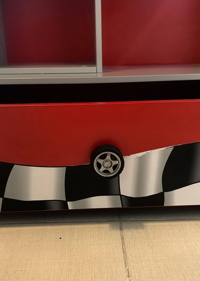 Çilek genç odası yarışçı kitaplık - Görsel 3