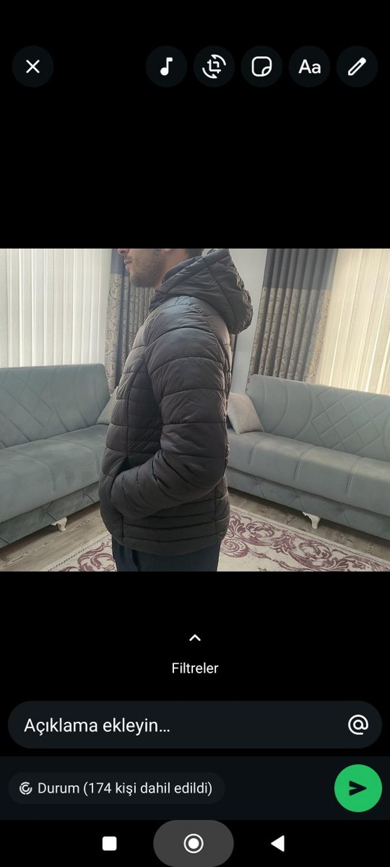 Erkek Siyah Fermuarlı Sokak Stili Mont - Görsel 2