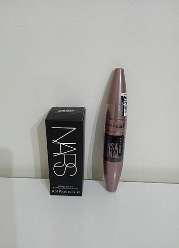 2li settir nars allık ve Maybelline mascara siyah